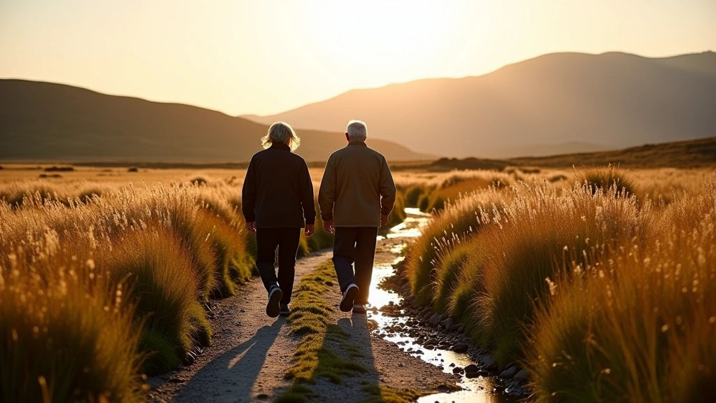 Guided nature walking on peatland terrain
